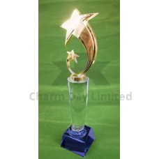 合金雙星柱 水晶座