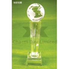地球柱體 水晶座