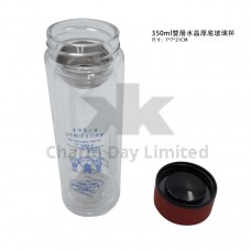 350ml雙層水晶厚底玻璃杯