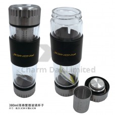 380ml商務雙層玻璃杯子